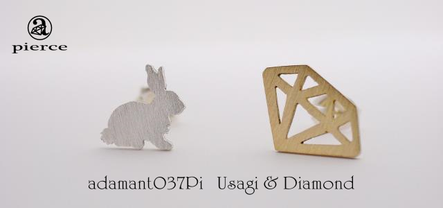 ウサギ　＆　ダイヤモンド　ピアス